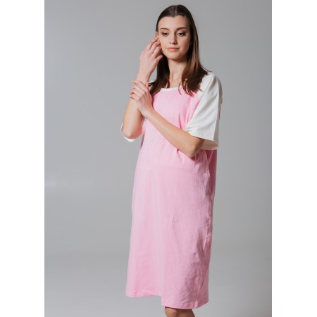 Ночная рубашка с секретом для кормления Полина Розовая-барби